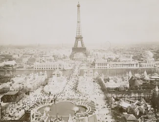Panorama der Jardins du Trocadero und des Champ-de-Mars, Paris, ca. 1900